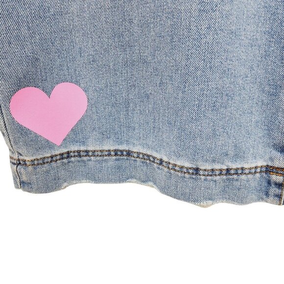 Love For Humanity Womens High-Rise Wide-Leg Jeans Pink Heart Accents Size 7/ 28 - Picture 14 of 15